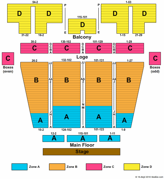 stranahan theater seating chart