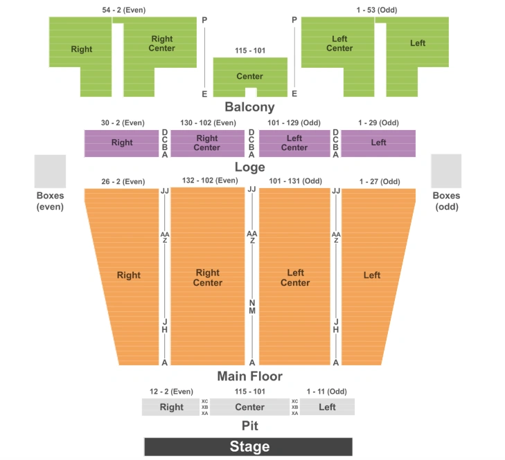 Stranahan Theater Seating Chart